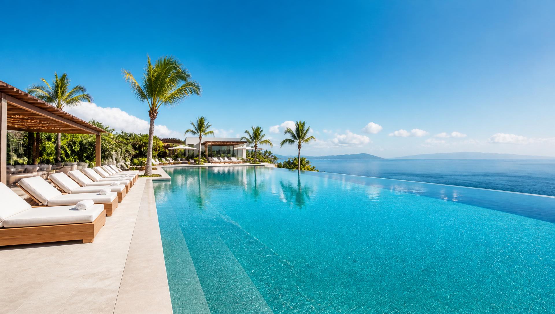 Luxury infinity pool overlooking the Mediterranean in North Cyprus
